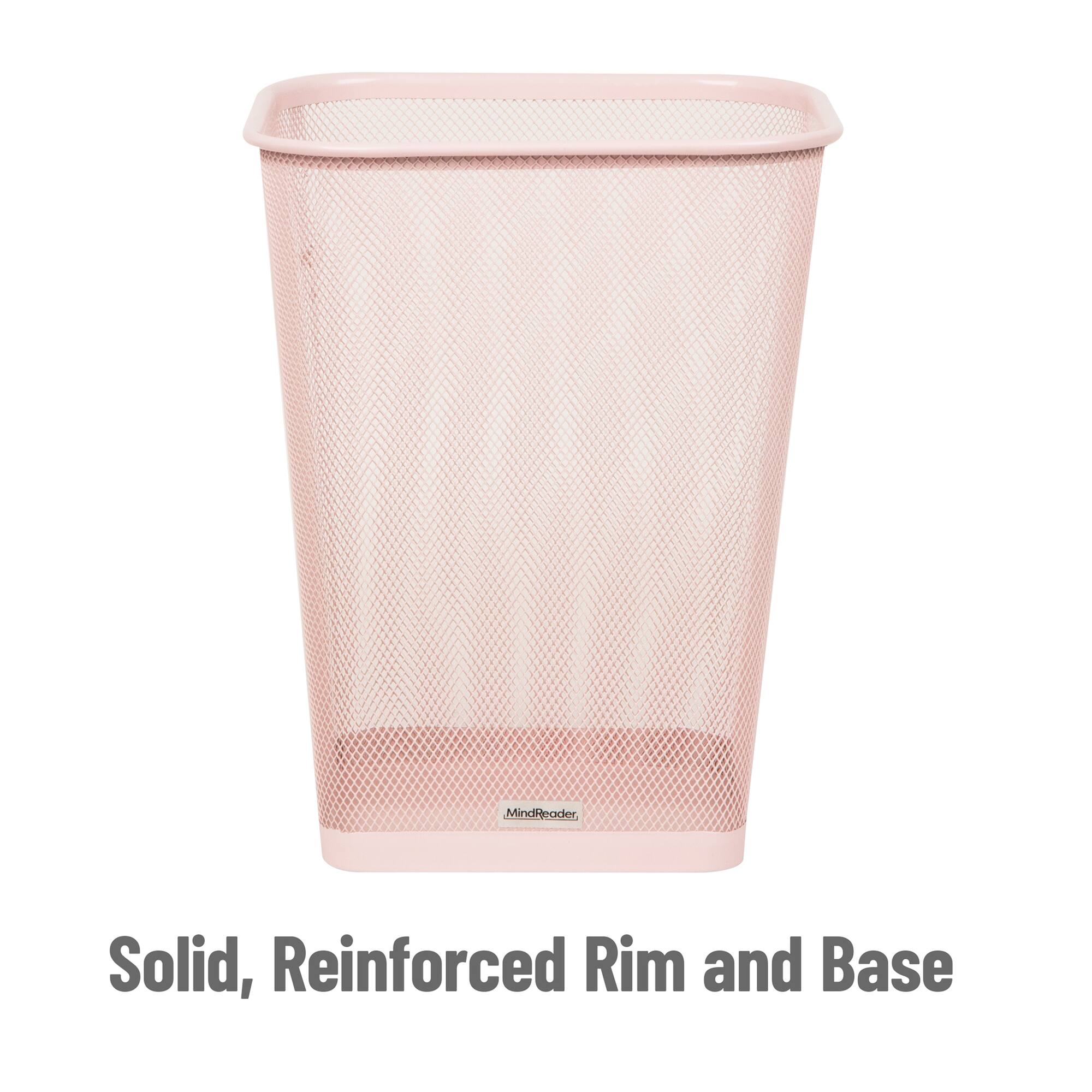 Mind Reader 2 Piece Square Metal Mesh Waste Basket Set